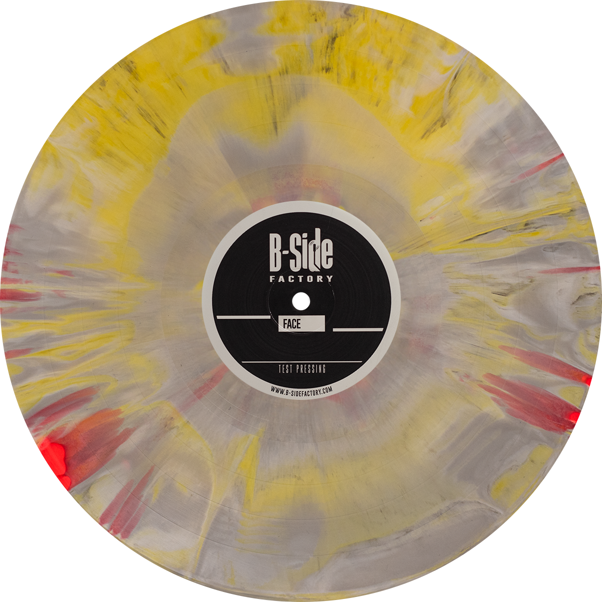 Vinyl Splatter Jaune Gris Rouge 1